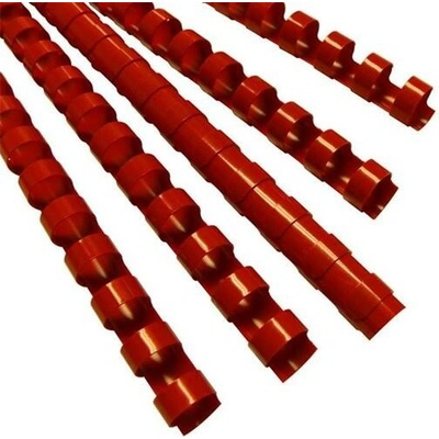 Plastové hřbety pro kroužkovou vazbu 8 mm, červené, 100 ks