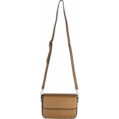 CINDY dámska crossbody koženková kabelka Tmavohnedá