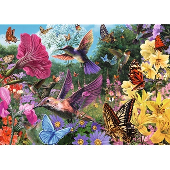 Trefl - Puzzle Premium Plus Tea Time: Hummingbird Garden - 1 000 piese