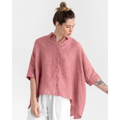 Magic Linen Lehká lněná košile HANA v Cranberry