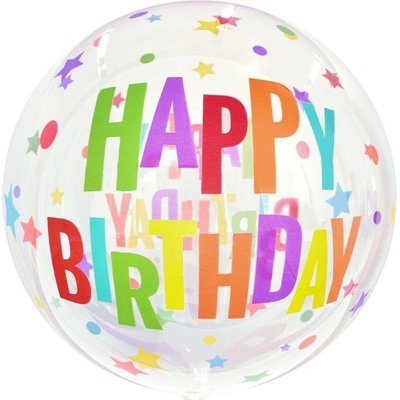 Godan Balonek bublina Happy Birthday Hvězdičky 51 cm