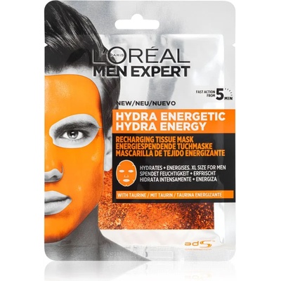 L'Oréal Men Expert Hydra Energetic хидратираща платнена маска за мъже 30 гр