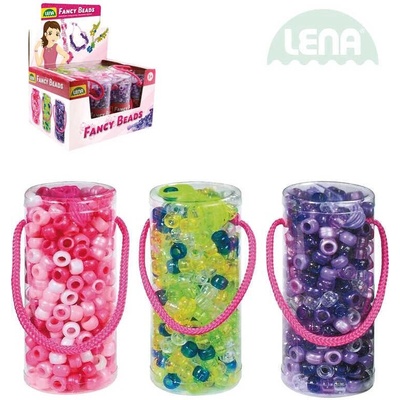 Lena Korálky perly set v doze se šňůrkou různé barvy plast 32720