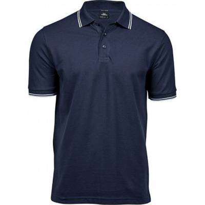 Tee Jays Luxusní pánská strečová polokošile s proužky 215g/m námořní bílá TJ1407 modrá