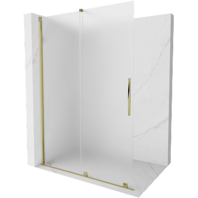 Mexen Velar плъзгаща се душ стена Walk-in 140 x 200 см, матирано 8 мм, злато - 871-140-000-33-50 (871-140-000-33-50)