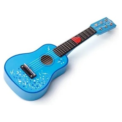 Bigjigs Toys - Детска дървена китара в син цвят (T0056)