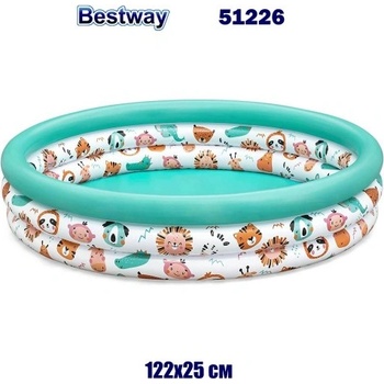 Bestway Басейн детски 122x25 см, Bestway 51226 Safari Pals Kiddie Pool (51226 Safari Pals Kiddie Pool)
