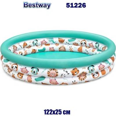 Bestway Басейн детски 122x25 см, Bestway 51226 Safari Pals Kiddie Pool (51226 Safari Pals Kiddie Pool)