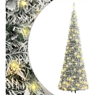 VIDAXL UMELÝ VIANOČNÝ STROMČEK POP-UP 210 CM ZASNEŽENÝ S 200 LED DIÓDAMI
