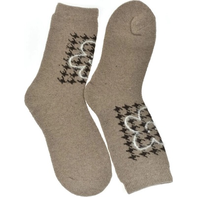 Dámske termo ponožky Cozy-Pattern svetlohnedé
