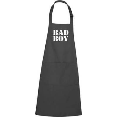 Dobrý Triko Zástěra s potiskem Bad boy Antracitová