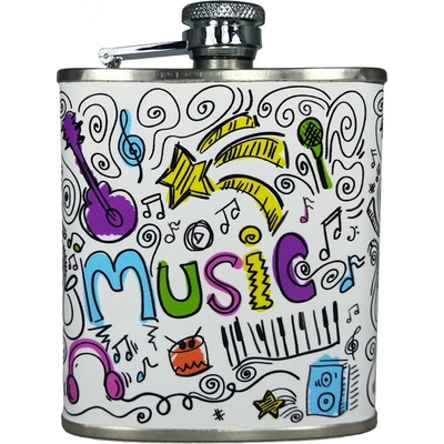 Ploskačka nerezová Music 180ml