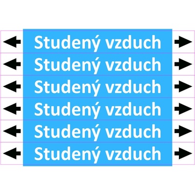 Grafiko | Studený vzduch - dle ISO 20560 - Materiál Samolepící PVC folie, Rozměr aršík 6 ks 52x400 mm