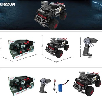 Crazon Полицейски офроуд джип с ефектни звуци и rc управление 1: 14 (cr333-lg23146)