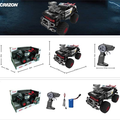 Crazon Полицейски офроуд джип с ефектни звуци и rc управление 1: 14 (cr333-lg23146)