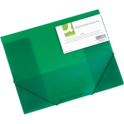 Plastový obal s gumičkou Q-Connect zelený