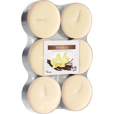 AURA Candles Maxi vonná čajová svíčka Vanilla pr. 5,7 cm, 6 ks