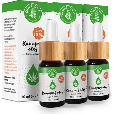 Zelená Země CBD kapky 10% 30 ml 3 x10 ml