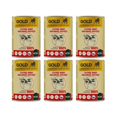 IRONpet Gold Dog Hovězí krájená svalovina 6 x 400 g