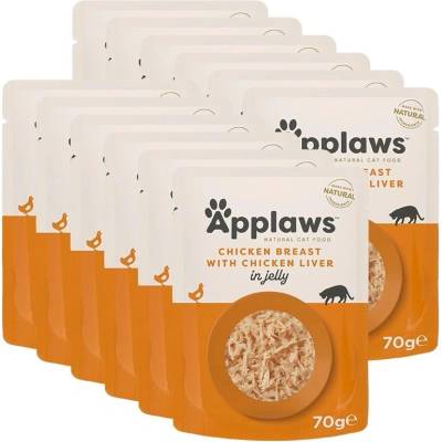 Applaws s kuřecími prsy a játry v želé 12 x 70 g