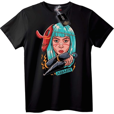 NOONEBRAND Тениска Аниме Убиец - 2XL, Black