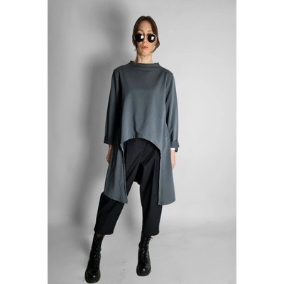 Mikina Top s dlouhým zadním dílem Dark Grey