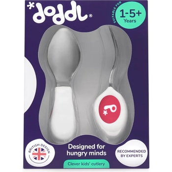 Doddl Сет прибори за хранене Doddl - от 2 части, 12м+, светъл пурпур (D1012)
