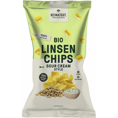 Heimatgut Čočkové chipsy Sour cream bio 75 g
