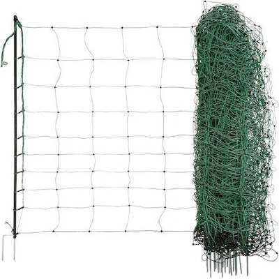 Síť pro elektrické ohradníky na ovce Ovinet 108 cm, 50 m, 2 hroty, zelená