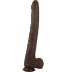 SuperLove Extra Long Realistic Silicone Dildo Brown Medium