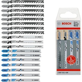 Bosch 18-dielna súprava pílových listov T 144 D/T 101 B/T 121 BF/T 118 B 2607011439