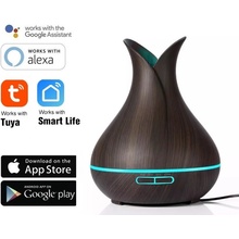 Tuya WiFi aroma difuzér AS 1522YC tmavé dřevo 400 ml