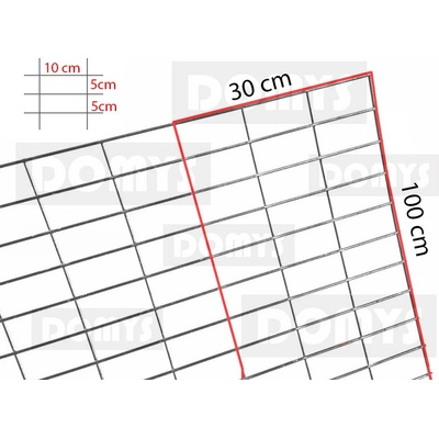 DOMYS Gabionová síť 30x100 cm (oko 10x5)