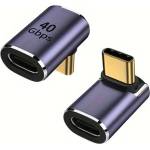 Reset Computers Adapter USB C-C, M/F, Angled, 40Gbps QC100W 776304 (C40-72/LTW)