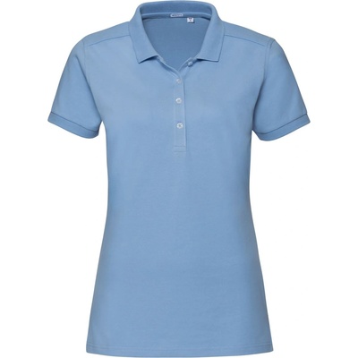Russell Athletic 566F / Дамска еластична поло тениска с къс ръкав - цвят sky XL (10566F46404)