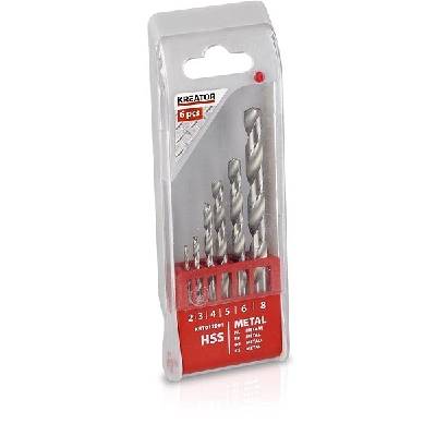 KREATOR 6 ks HSS Vrtákov do kovu 2-3-4-5-6-8 mm KRT012001 KRT012001
