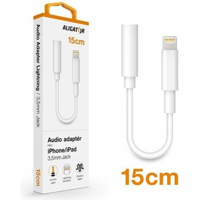 Aligator adaptér Lightning / 3,5mm Jack, bílé – Zboží Živě