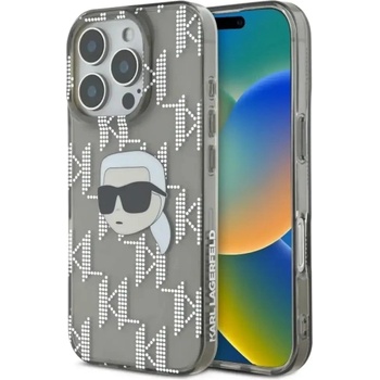KARL LAGERFELD Калъф Karl Lagerfeld IML Karl Head с галванично покритие за iPhone 16 Pro - черен (3666339319786)