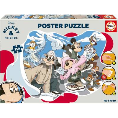 Educa plagát Mickey & Friends Poster a Fix lepidlo 250 dielov