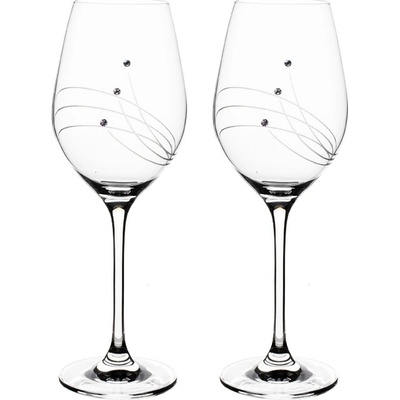 Swarovski Preciosa Bohemia Crystal bílé víno přátelská souprava paprsky 2 x 360 ml