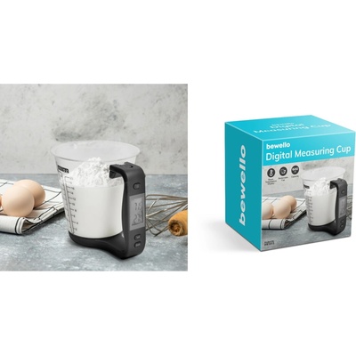 BEWELLO Digitálna kuchynská odmerka - na batérie - 600 ml