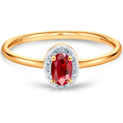 SAVICKI Годежен пръстен Savicki: двуцветно злато, рубин, диаманти