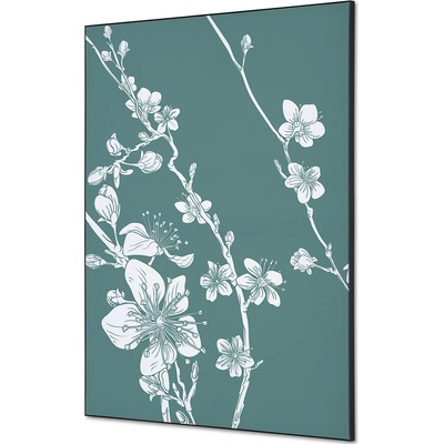 Jansen Display Textilní dekorace na zeď A1 Japonské třešňové květy Zelená, 594 x 841 mm