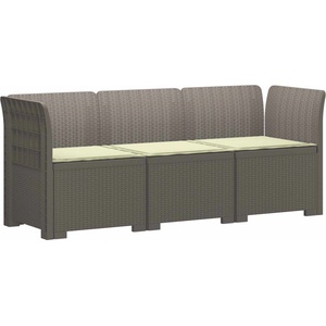 vidaXL Пейка за градина с Cushions във вид на ратан 3-местен ПП (3443830)
