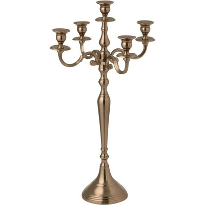 Champagne zlatý 5-ti ramenný kovový svícen Goldmy - Ø 35*63 cm - J-Line by Jolipa