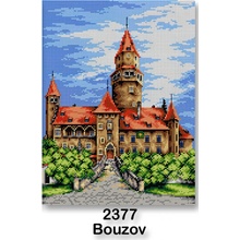 VTC Vyšívací předloha 70243 2377 hrad Bouzov zeleno-modrá 30x40cm