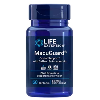 Life Extension MacuGuard Ocular Support with Saffron & Astaxanthin, подкрепа за очите, 60 капсули