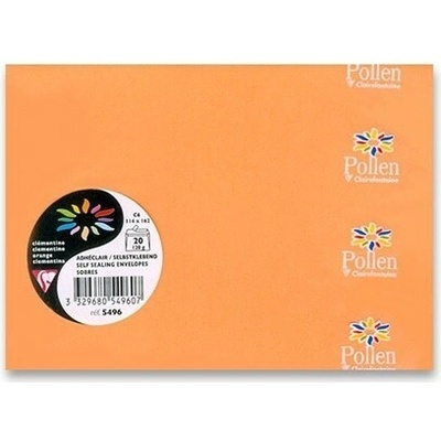 CLAIREFONTAINE papierová obálka C6 (114x162mm) samolepiaca, oranžová (20ks)