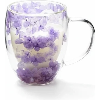 CupHup Стъклена термо чаша CupHup Night Freesia с двойно дъно и цветен дизайн - 300 мл (02-08)