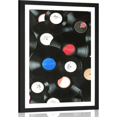 Plakát s paspartou retro desky - 20x30 black